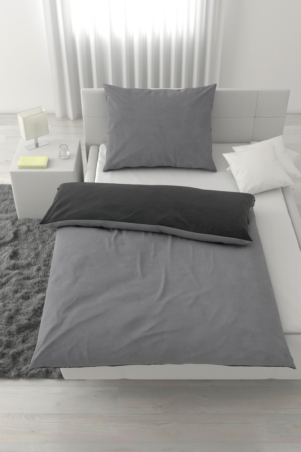OBOUSTRANNÉ POVLEČENÍ CASHMERE WENDE - barvy stříbra/antracitová, textil (140/200cm) - Mömax