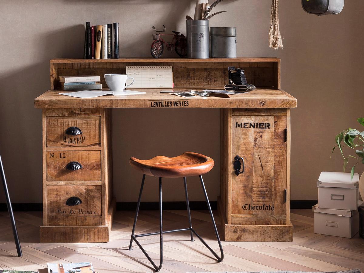 HOCKER Naturfarben/Schwarz B: 42cm - Schwarz/Naturfarben, Design, Holz/Metall (42/48/38cm) - MID.YOU