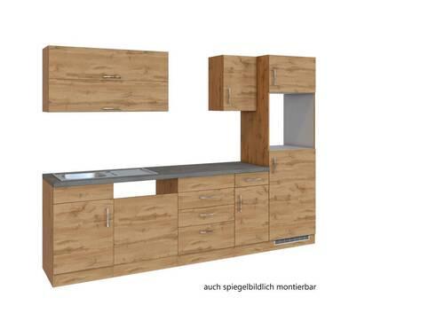 Küchenzeile Sorrento ohne Geräte ca. 270 cm Eichefarben - Eichefarben/Anthrazit, MODERN, Holzwerkstoff (210/200/60cm) - Held