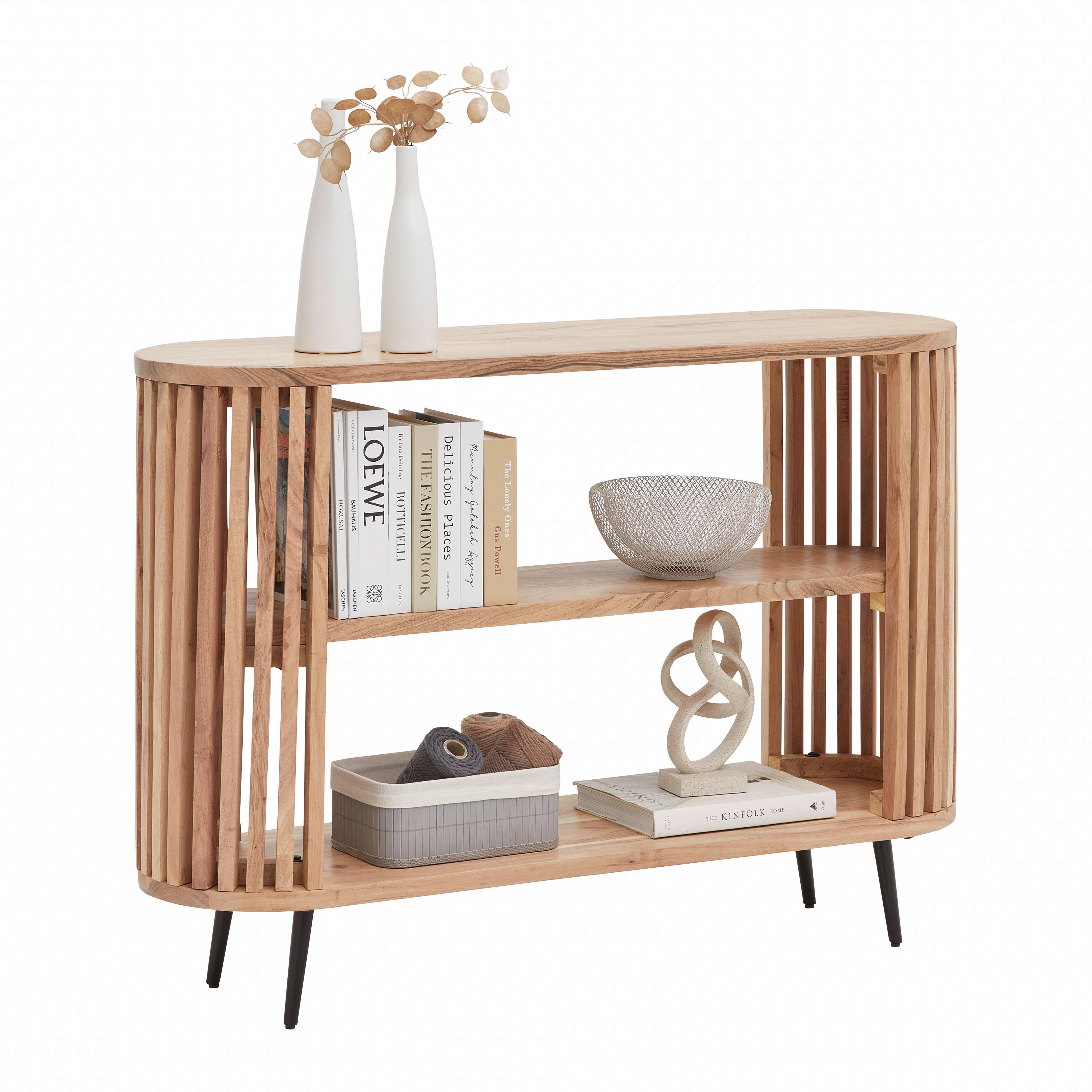 KONZOLA MADDI -TREND- - černá/přírodní barvy, Lifestyle, kov/dřevo (120/85/33cm) - Mömax