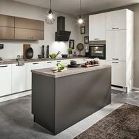 Einbauküchen Pn 220 Frei Planbar Modernes Design - Weiß Hochglanz/Graphitfarben, Holzwerkstoff - Pino