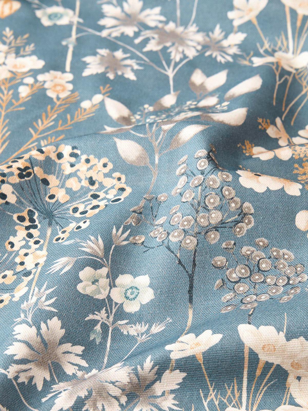 HOTOVÝ ZÁVES WOOD - modrá, Natur, textil (135/280cm) - Svanefors