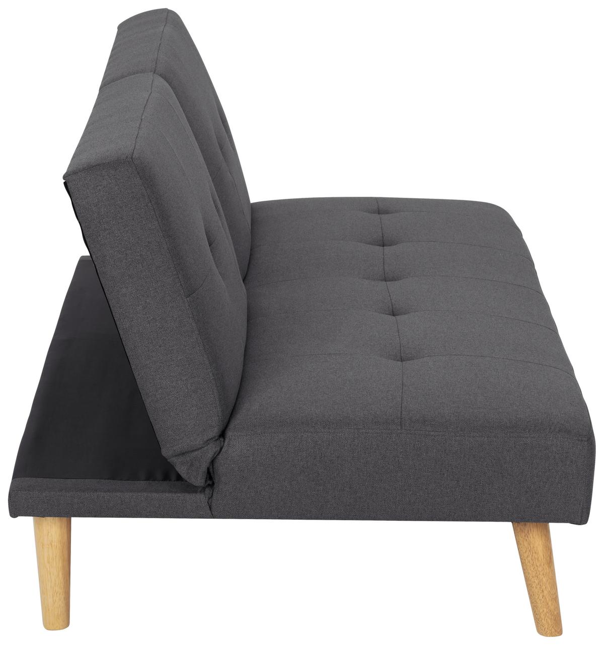 Schlafsofa Dunkelgrau Volos 178x88 cm - Dunkelgrau/Naturfarben, Basics, Textil (178/76/88cm) - MID.YOU