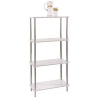 Regal Tim B 60cm, Weiß - Chromfarben/Weiß, MODERN, Holz/Holzwerkstoff (60/120/30cm) - Möbelix Exklusiv