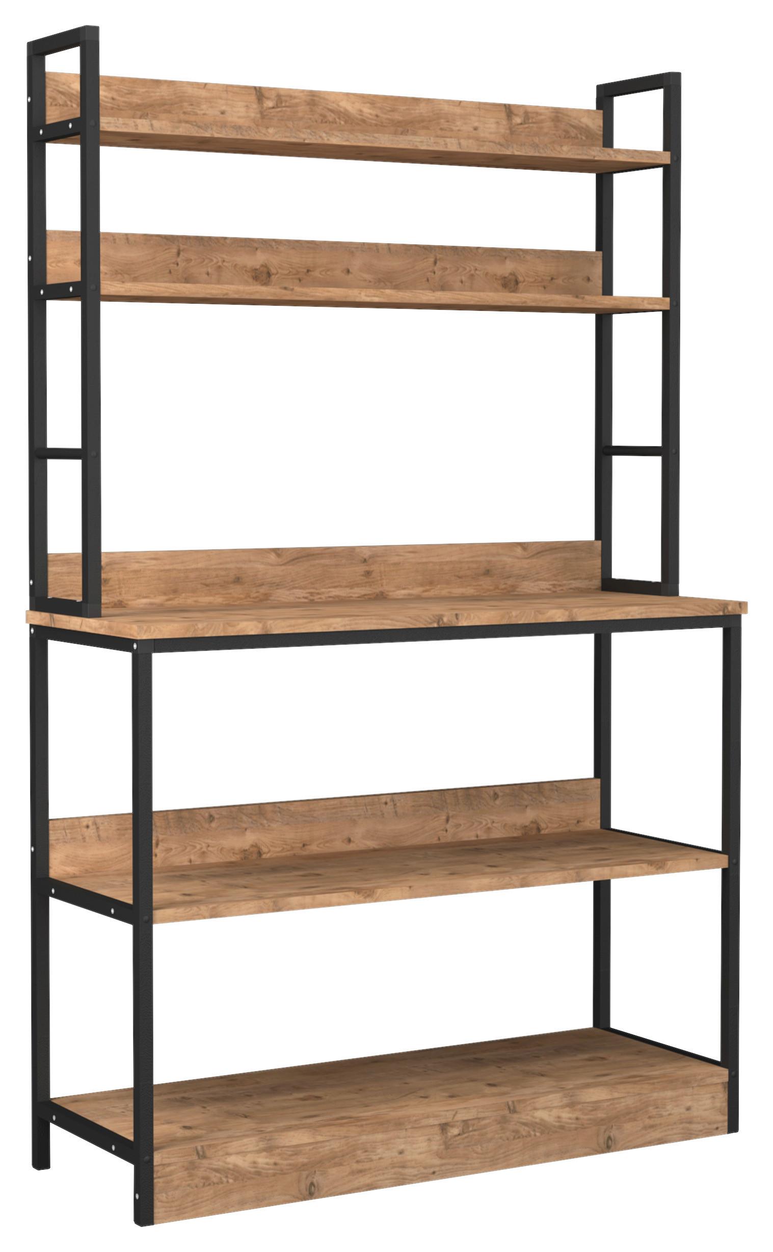 Küchenregal Insasi Honigeiche Dekor - Honigeiche, Design, Holzwerkstoff/Metall (101/161/36cm) - MID.YOU