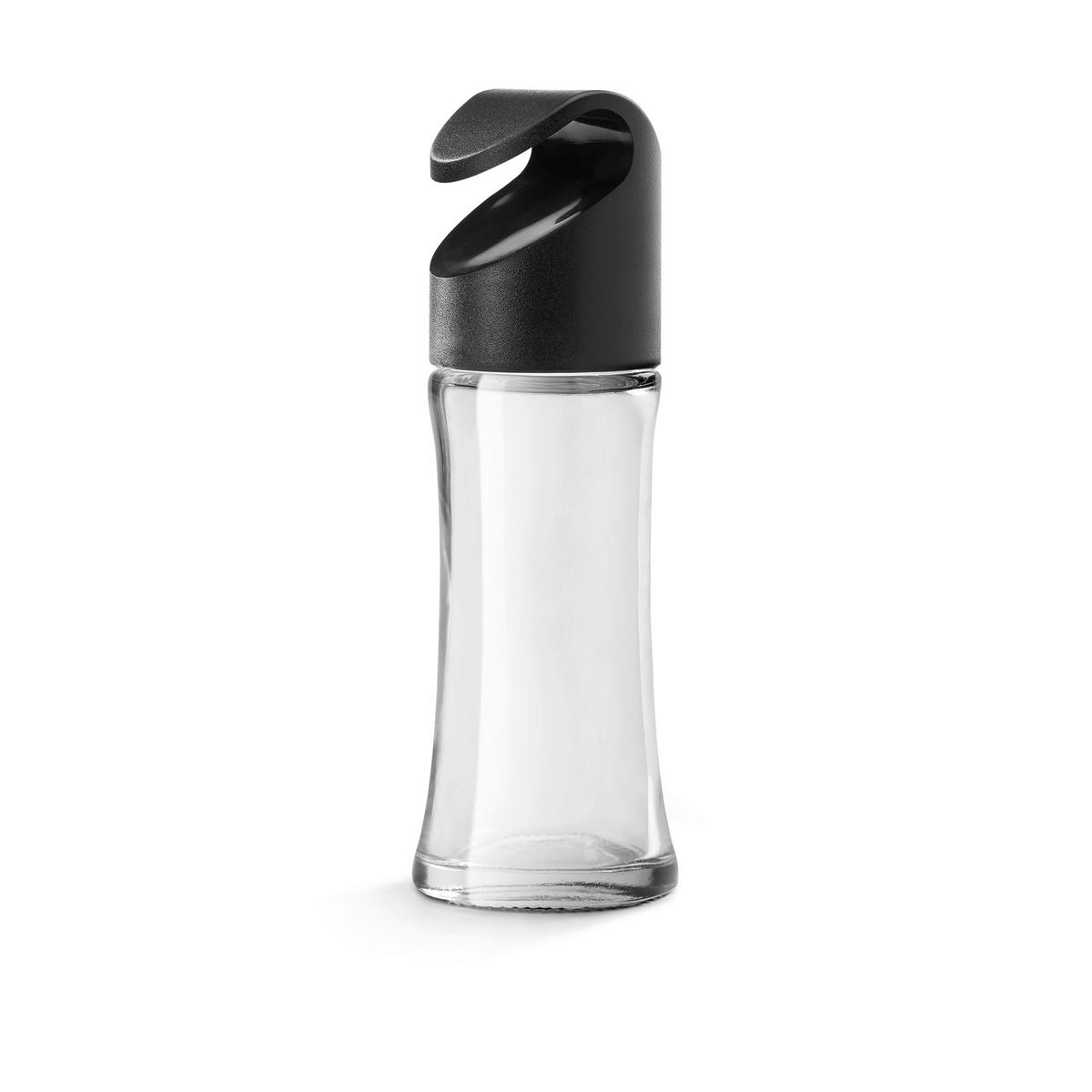 Gewürzregal aus Glas und Kunststoff BxH: 15,2x17,2 cm - Transparent/Schwarz, Basics, Glas/Kunststoff (15,2/17,2/15,2cm) - Metaltex