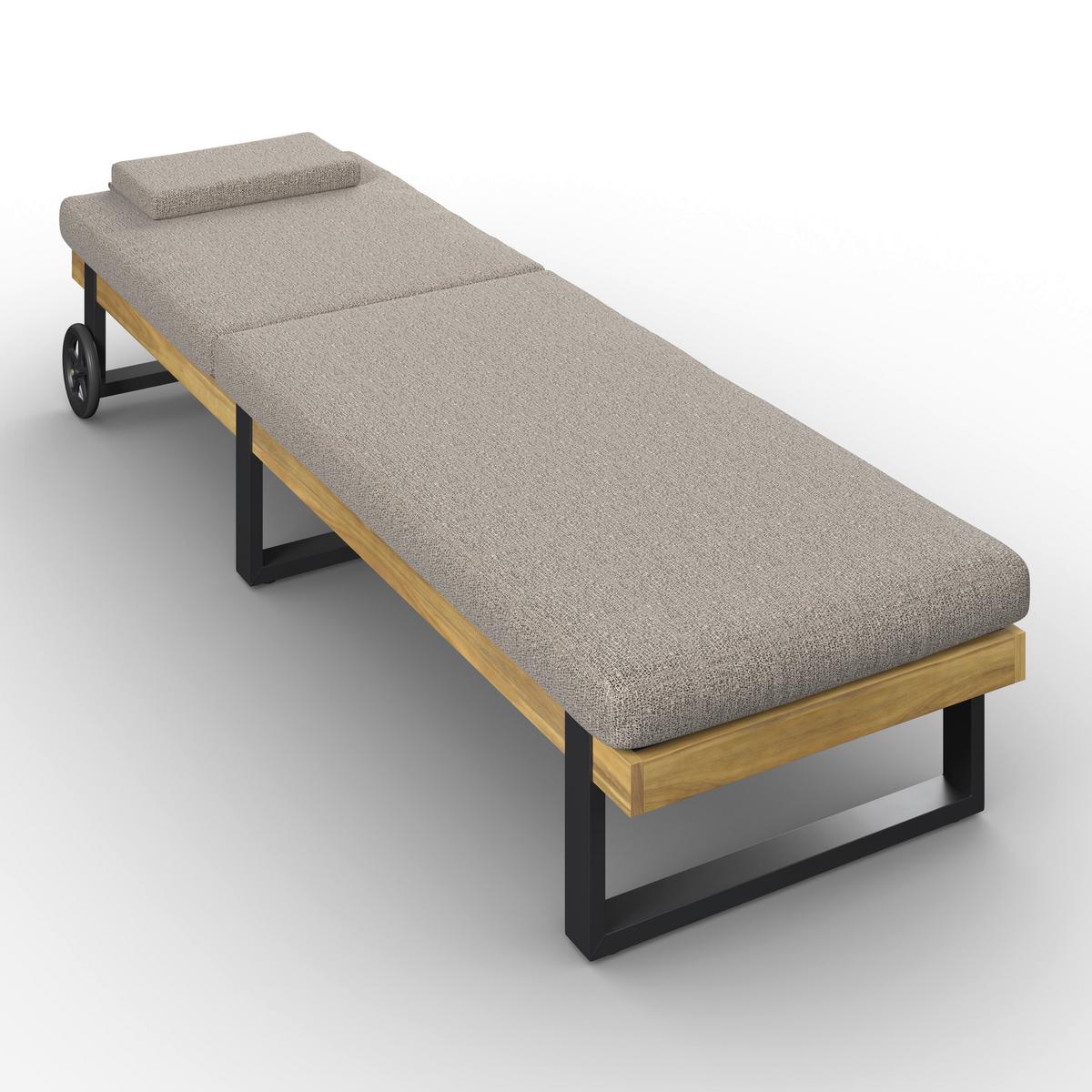 ZAHRADNÍ LEHÁTKO ELENYI - šedá, Moderní, kov/dřevo (200/95/65cm) - Bessagi Garden