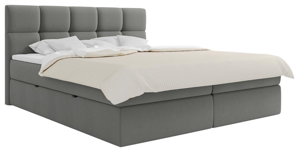 Boxbett Lorie Ii - Schwarz/Grau, MODERN, Holz/Holzwerkstoff (140/200cm) - MID.YOU
