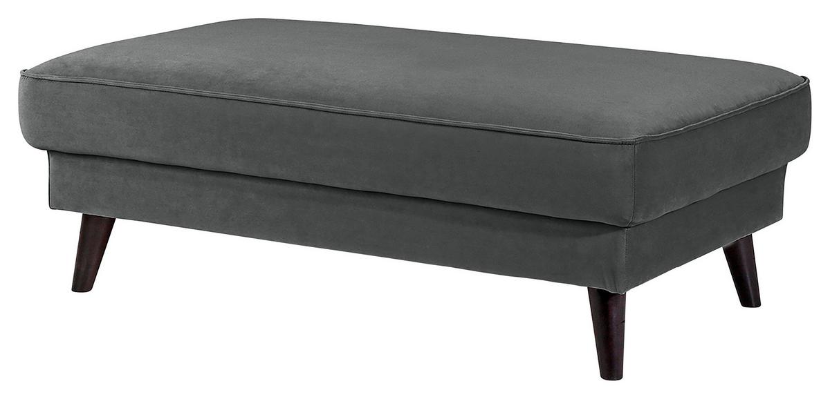 Polsterhocker Lumber Jack Anthrazit Velours - Wengefarben/Anthrazit, MODERN, Textil (123/45/74cm) - Trendmanufaktur