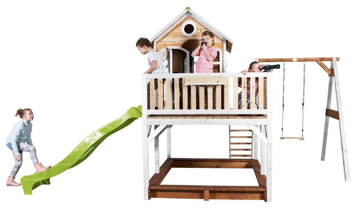 Spielturm A030.152.11 - Braun/Weiß, KONVENTIONELL, Holz/Kunststoff (541/291/277cm) - Ambia Garden