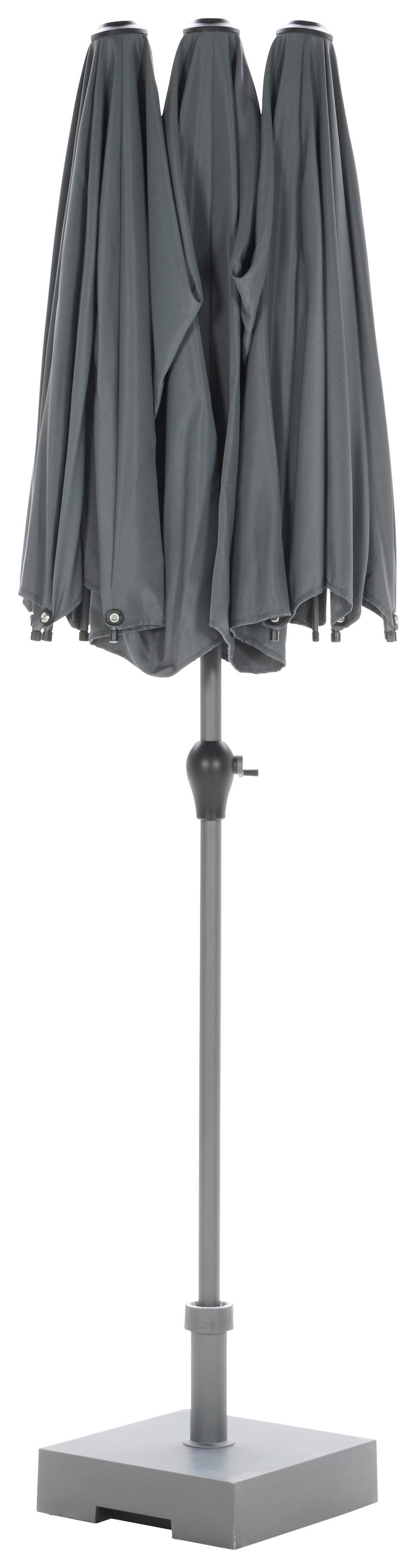 Doppelsonnenschirm Miami BxHxT: 208x400x236 cm Anthrazit - Anthrazit, MODERN, Textil/Metall (208/400/236cm) - Beldano