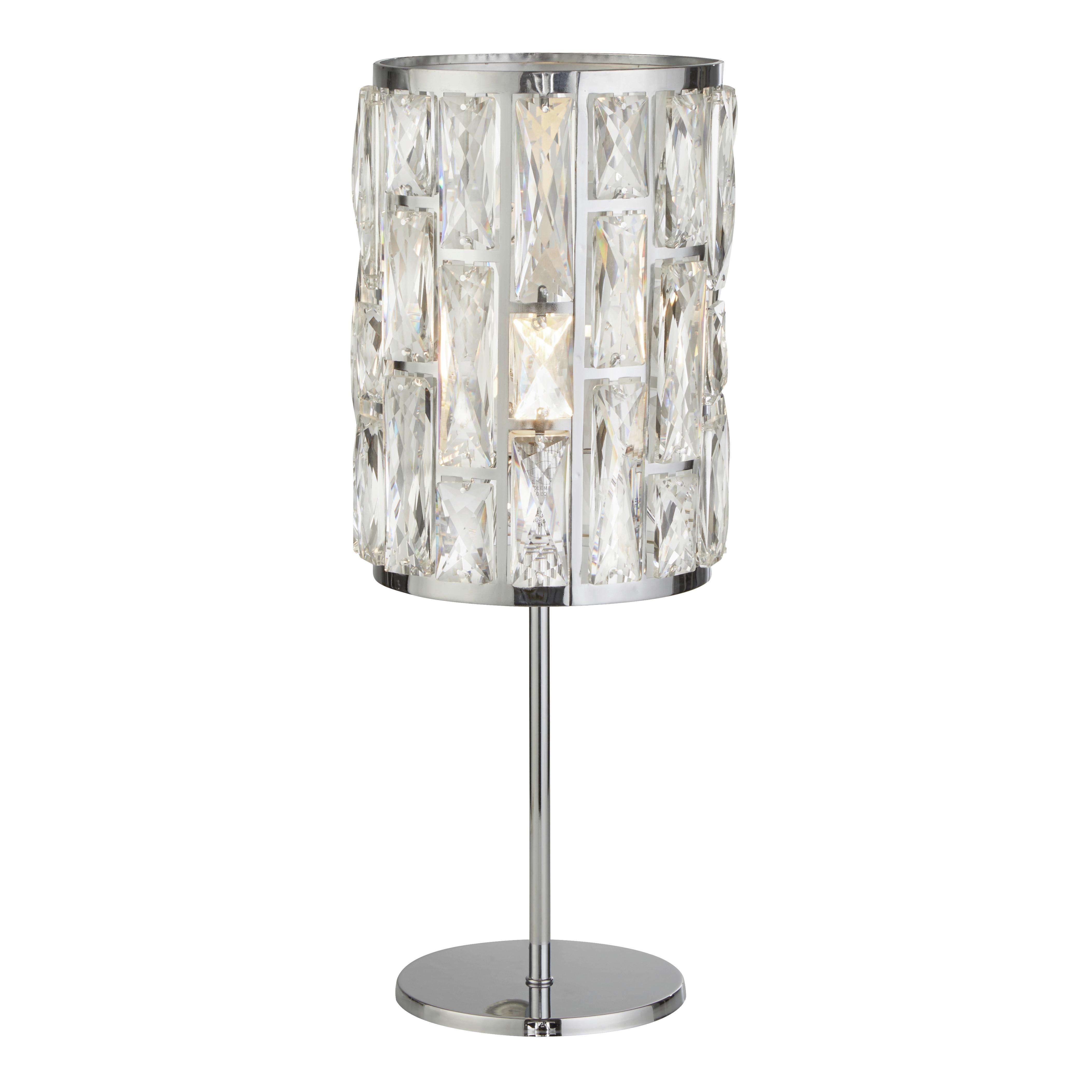 Kristall-tischleuchte Bijou Eu6584cc - Klar/Chromfarben, Design, Glas/Metall (19,5/47/19,5cm)