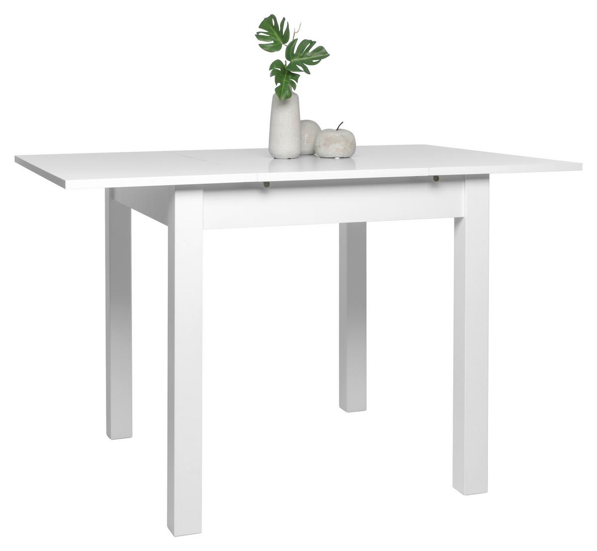 Esstisch Ausziehbar Coburg 80-120x80 Cm Weiß - Weiß, Design, Holzwerkstoff (80/80/76,5cm) - MID.YOU