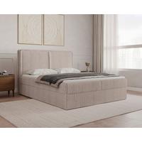 Boxbett Barcelona LF: 180x200 Beigebraun - Beigebraun/Schwarz, MODERN, Holz/Kunststoff (180/200cm) - Livetastic