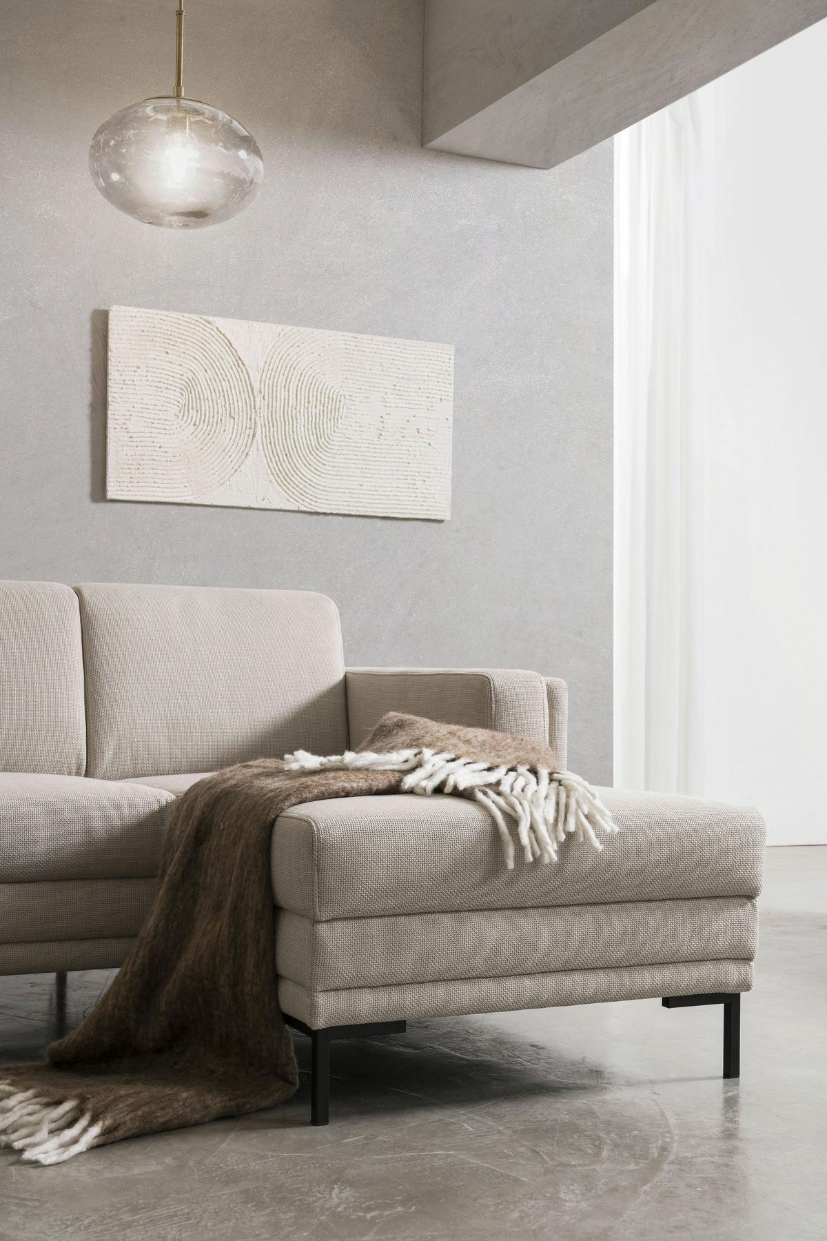 Ecksofa Looks Vii - Beige/Schwarz, Design, Textil (214/146cm) - LOOKS by W.Joop