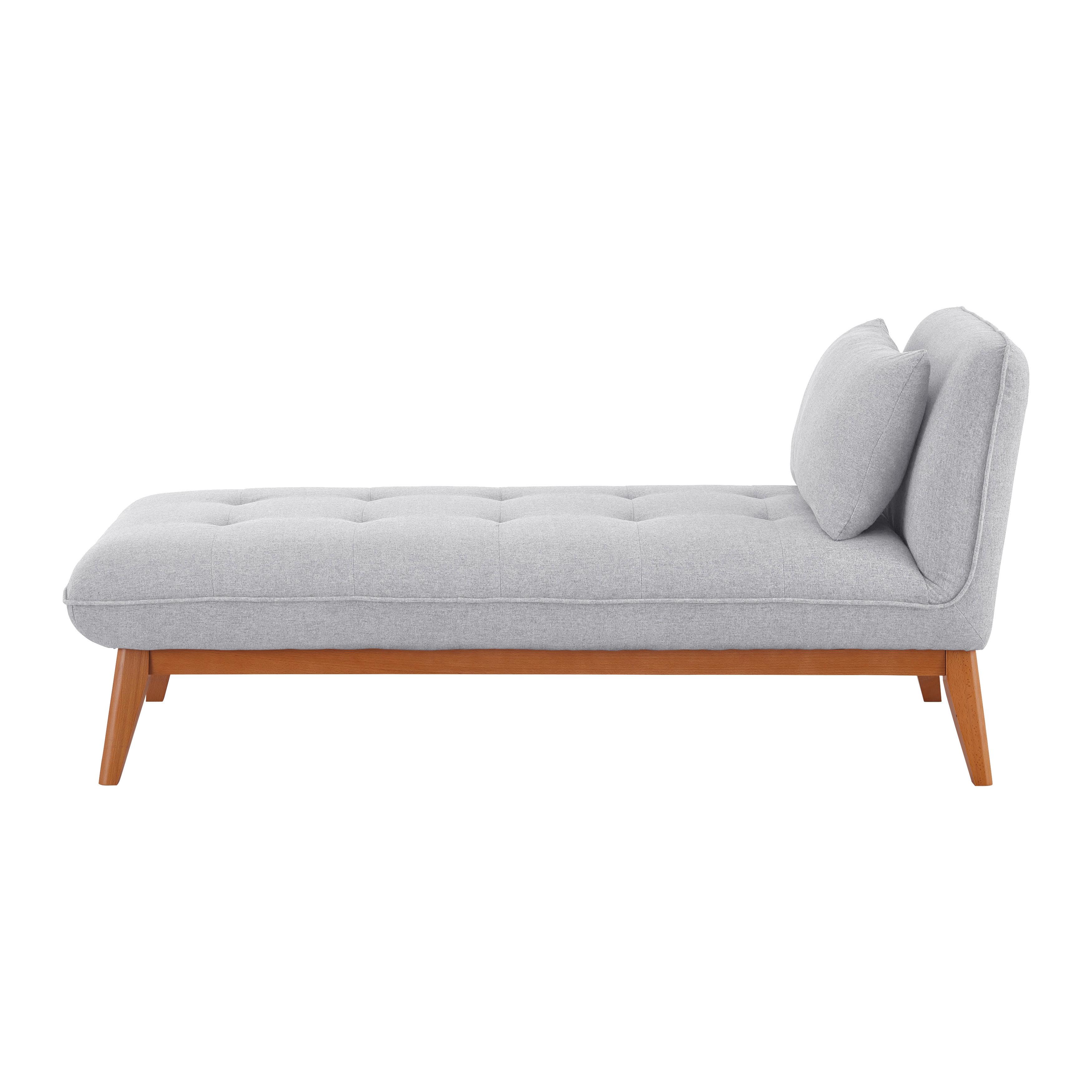 Relaxačná posteľ LIZA, svetlosivá - sivá, Modern, drevo/textil (166/85/78cm) - Bessagi Home