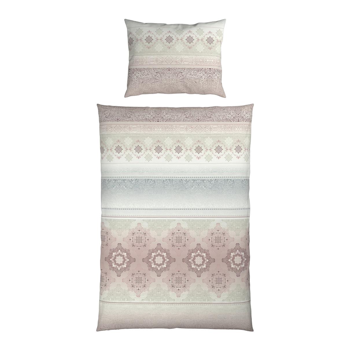 Bettwäsche Sigrid - Beere/Grau, ROMANTIK / LANDHAUS, Textil - James Wood