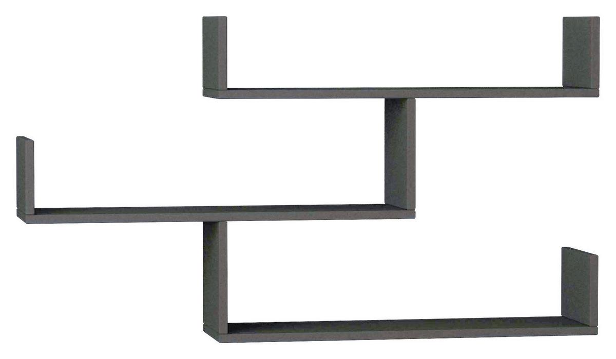 Wandregal Tibet Wandregal - Anthrazit, Design, Holzwerkstoff (120/67/22cm) - Livetastic