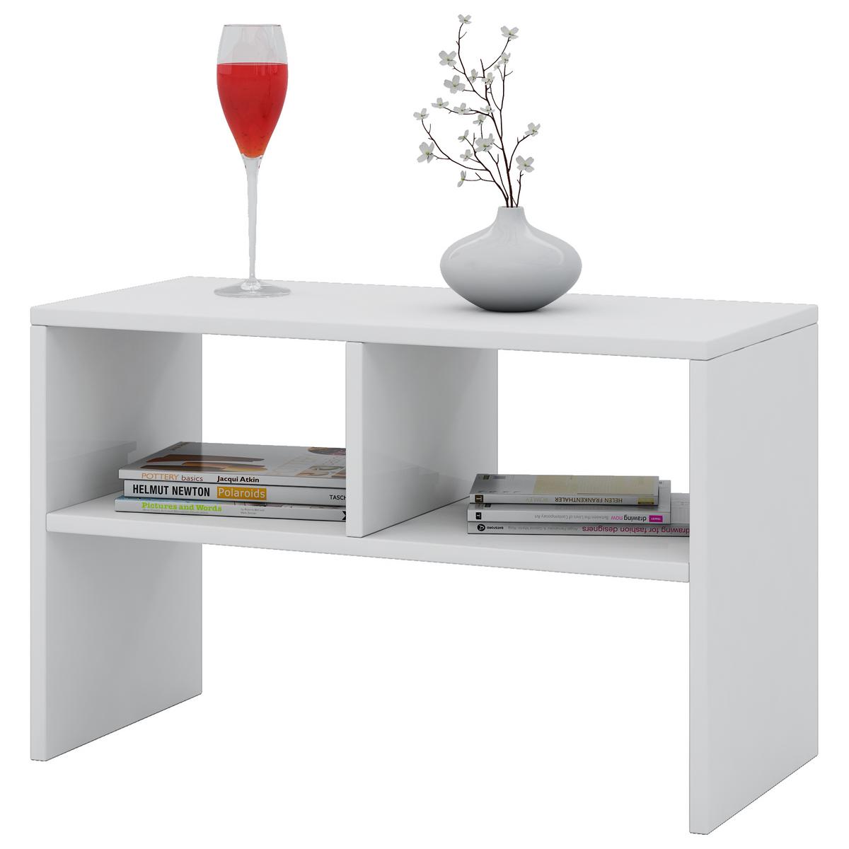 Couchtisch Mit Ablagefächer Nachto Weiß - Weiß, Basics, Holzwerkstoff (63/30/40cm) - MID.YOU