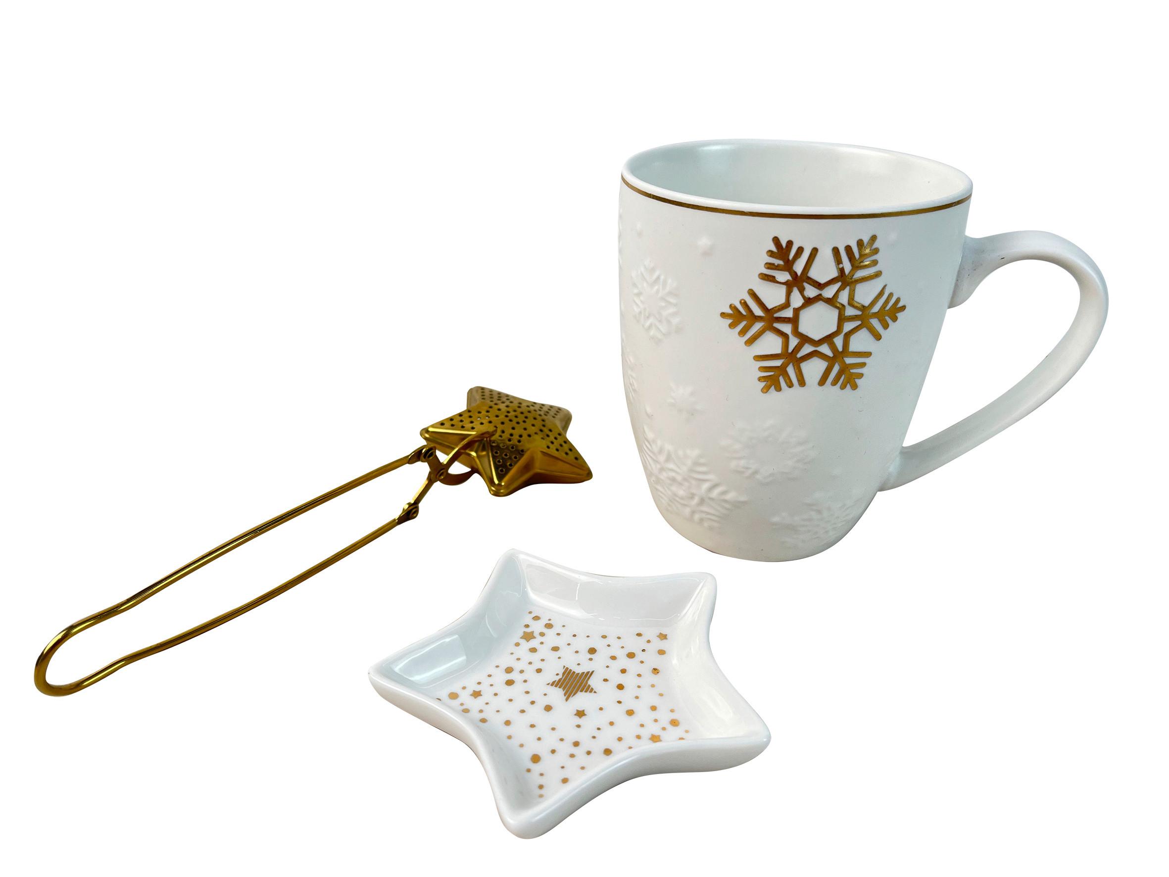 Teeset Christia - Goldfarben/Weiß, Basics, Keramik/Metall - James Wood