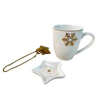 Teeset Christia - Goldfarben/Weiß, Basics, Keramik/Metall - James Wood