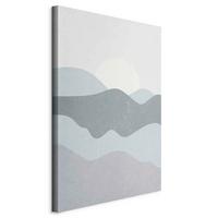 Leinwandbild Mountains Hellgrau Blaugrau B: 60 cm - Blaugrau/Hellgrau, Basics, Holz/Textil (60/90/1.2cm) - artgeist