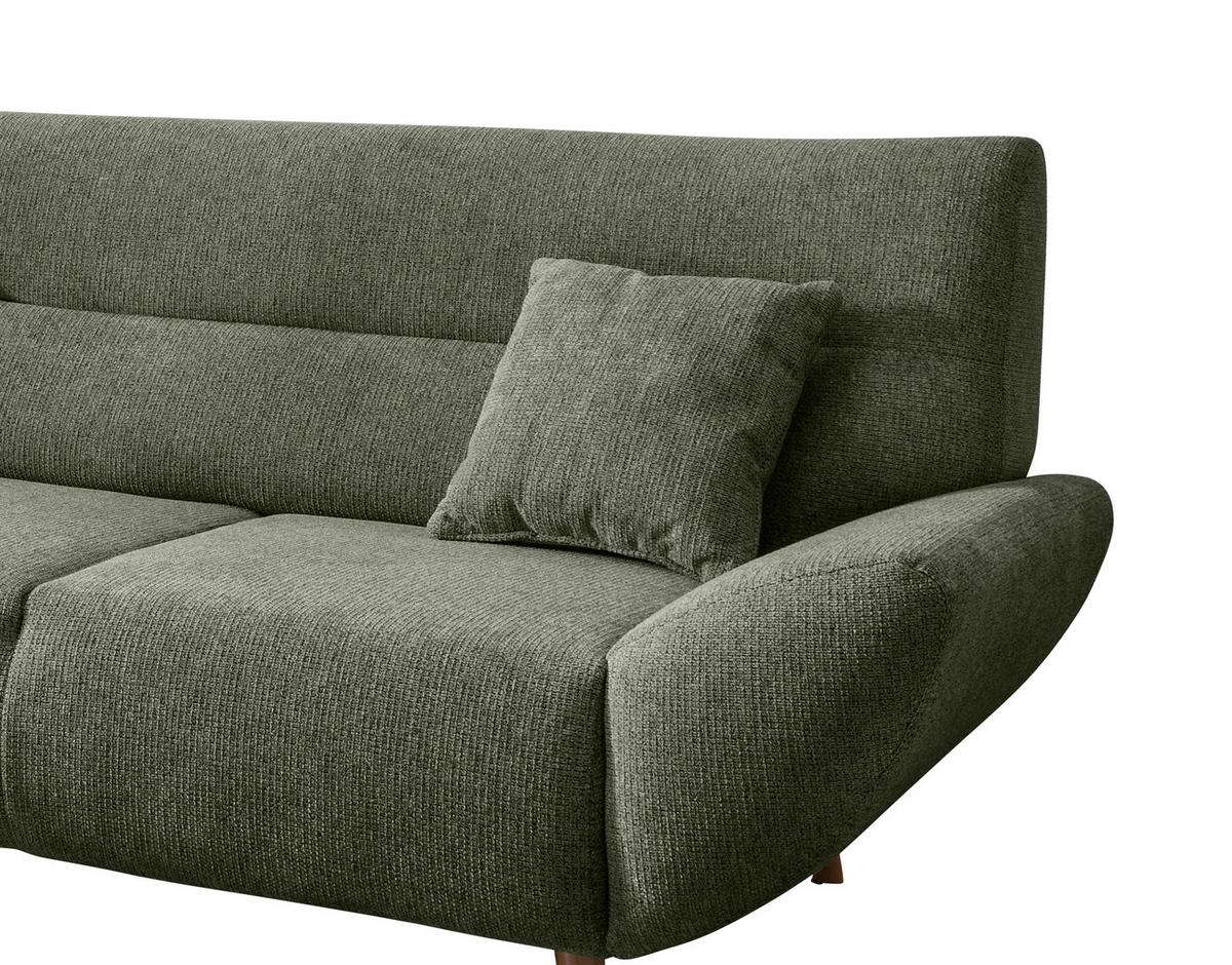 Ecksofa Chenille Dunkelgrün S: 166x290 cm - Wildeiche/Dunkelgrün, MODERN, Textil (166/290cm) - MID.YOU