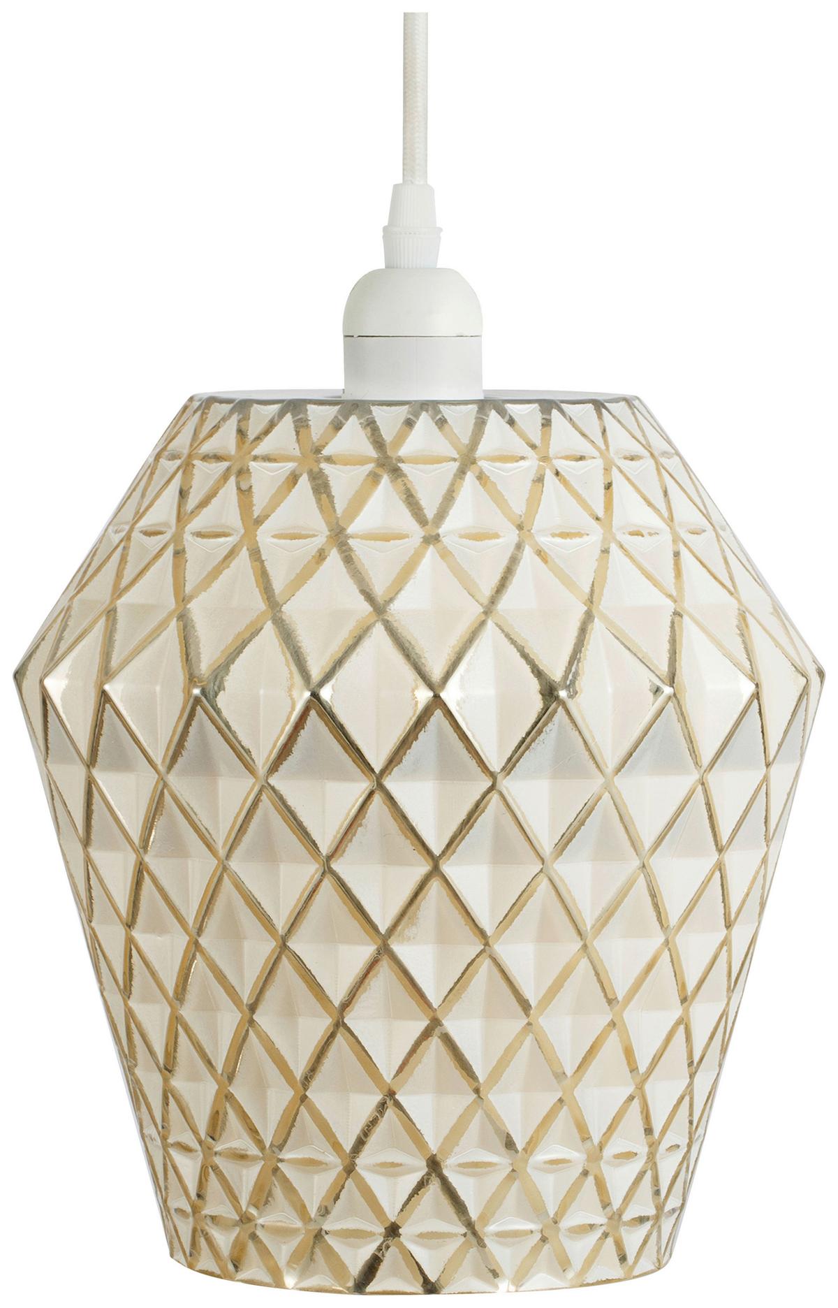 Hängeleuchte Lumi Gold / Weiß - Goldfarben/Weiß, Basics, Glas (20/20/27cm) - Kayoom