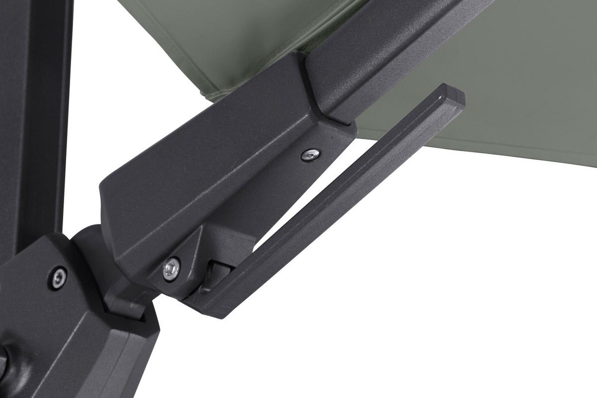 Ampelschirm Sunset N+ Ø 350 H: 252 cm Anthrazit/Olivgrün - Anthrazit/Olivgrün, KONVENTIONELL, Textil/Metall (350/350cm) - Siena Garden