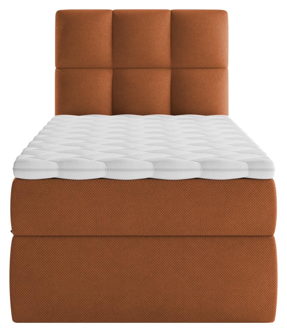 Boxbett Mit Topper & Bettkasten 90x200 Polly - Rostfarben/Schwarz, MODERN, Holz/Holzwerkstoff (90/200cm) - MID.YOU