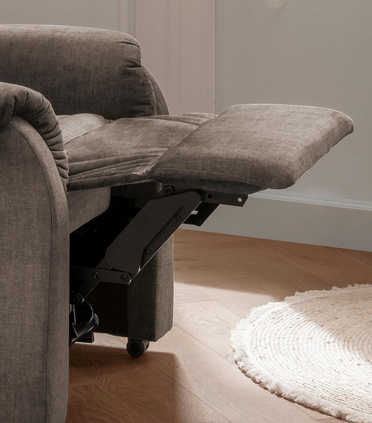 Fernsehsessel Nino Braun B: 78 cm - Schwarz/Braun, Design, Textil (76/106/94cm) - Livetastic