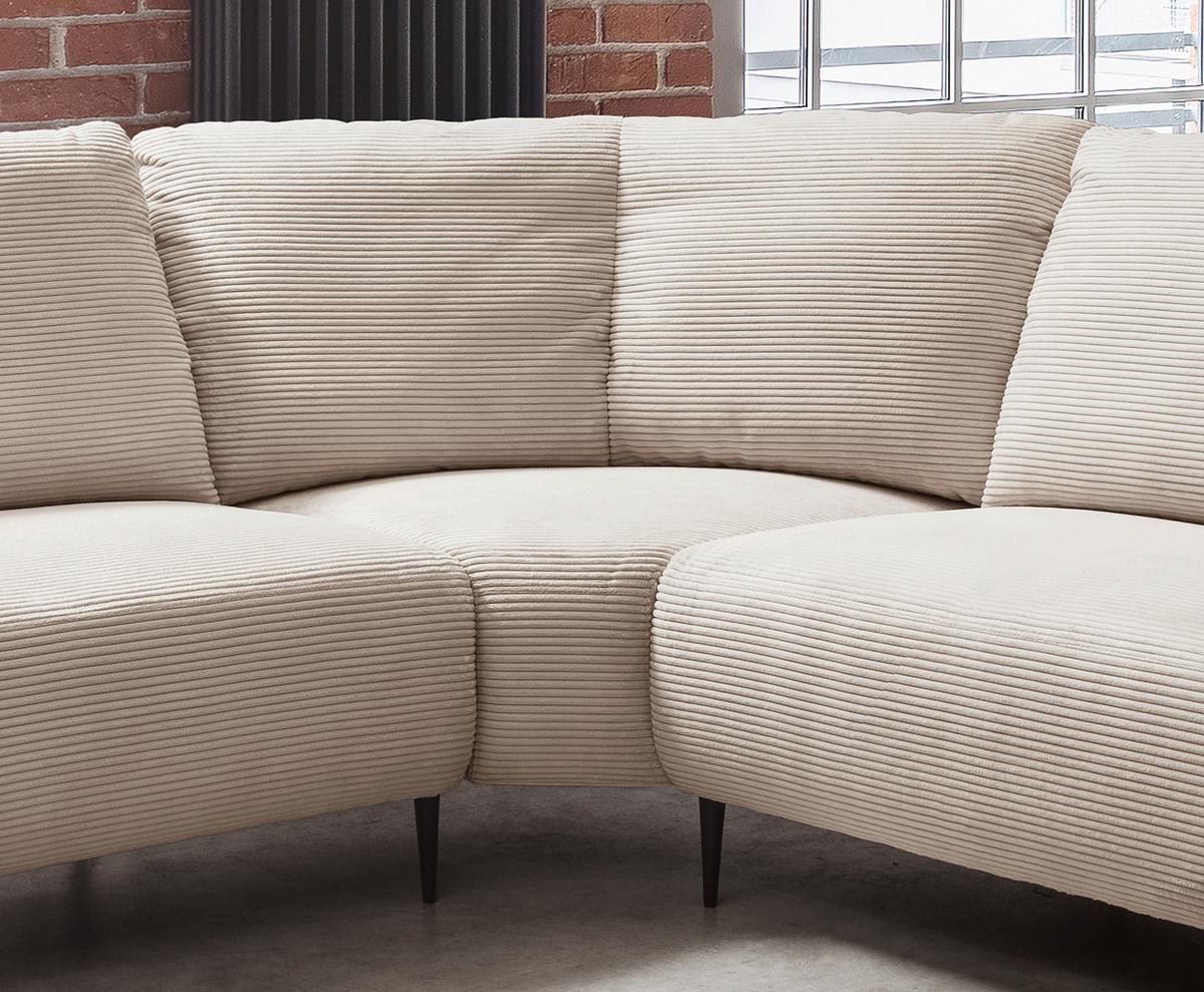 Ecksofa Vanilla Beige S: 256x256 Cm - Beige/Schwarz, Design, Textil (256/256cm) - Livetastic