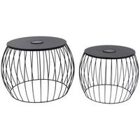 Beistelltischset Solar - Schwarz, MODERN, Metall - Beldano