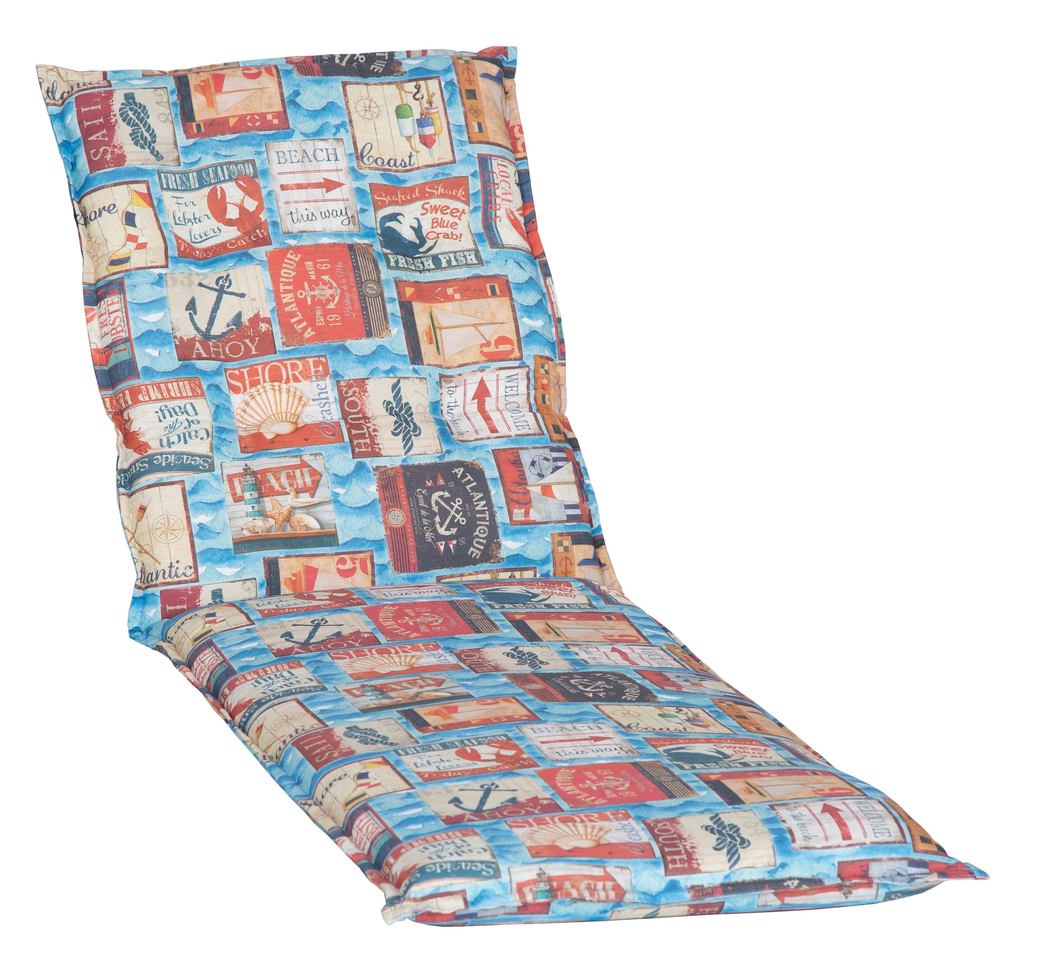 Auflage für Liege Togo 191x58x8 cm Multicolor - Blau, Basics, Textil (191/58/8cm)