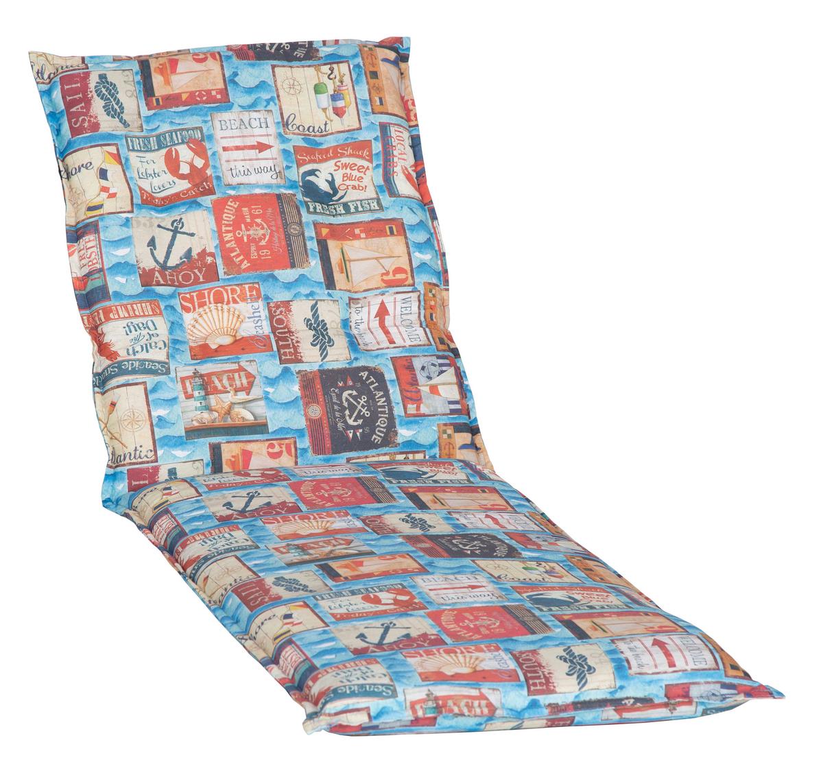Auflage für Liege Togo 191x58x8 cm Multicolor - Blau, Basics, Textil (191/58/8cm) - Gardenson