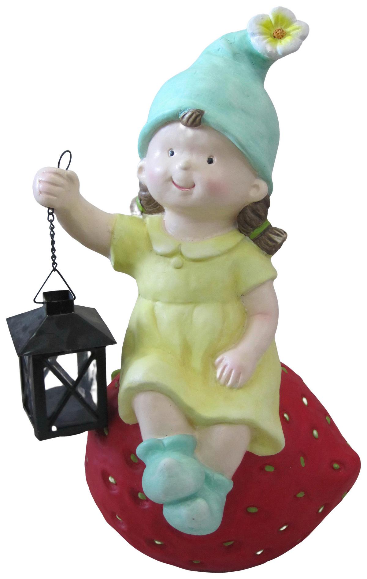 Dekofigur Kind Elisa - Gelb/Rot, KONVENTIONELL, Kunststoff (27,5/23,5/43cm) - Luca Bessoni