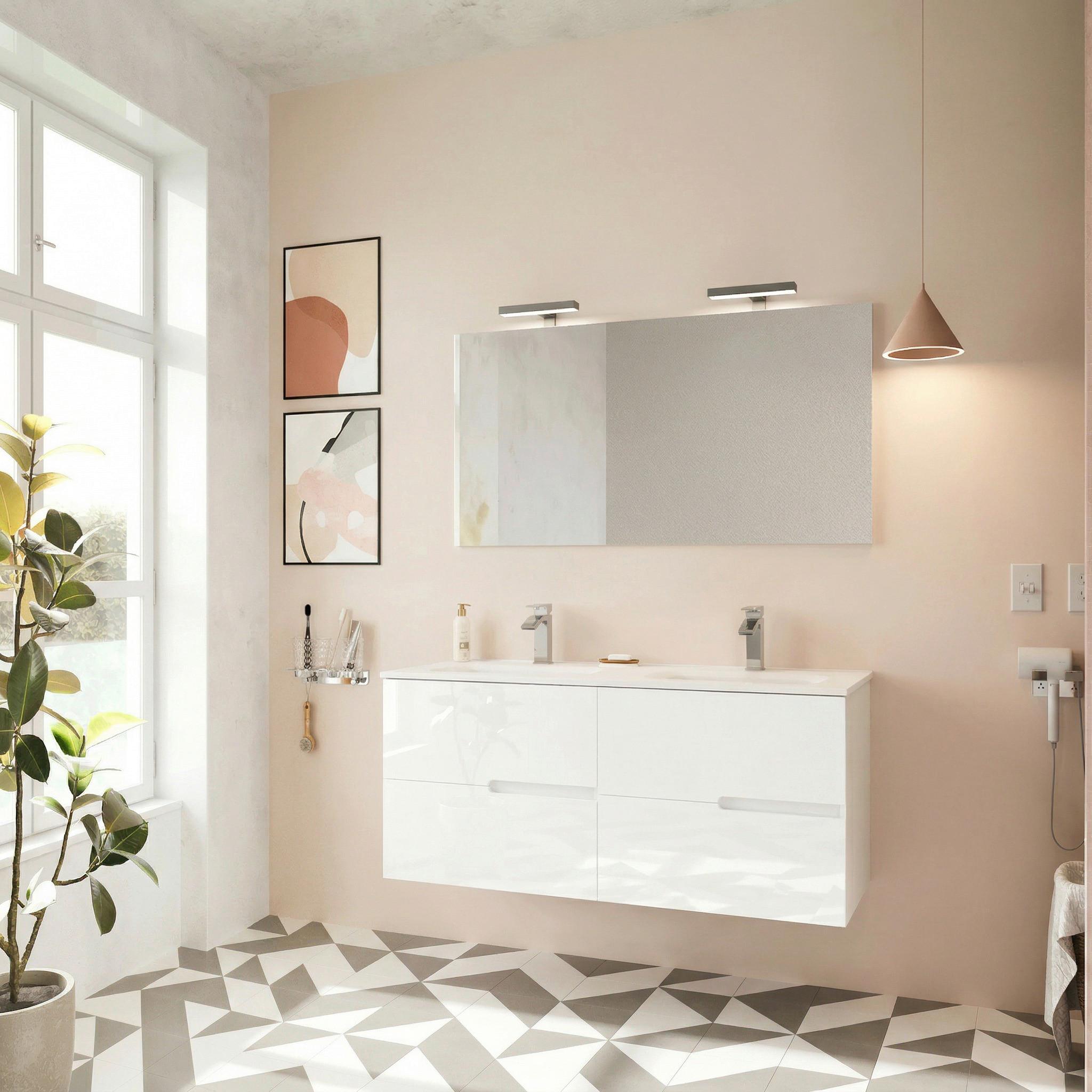 Fürdőszoba Blokk Eva 120cm - antracit/fehér, Konventionell, faalapú anyag/természetes anyagok (120/51/46cm)