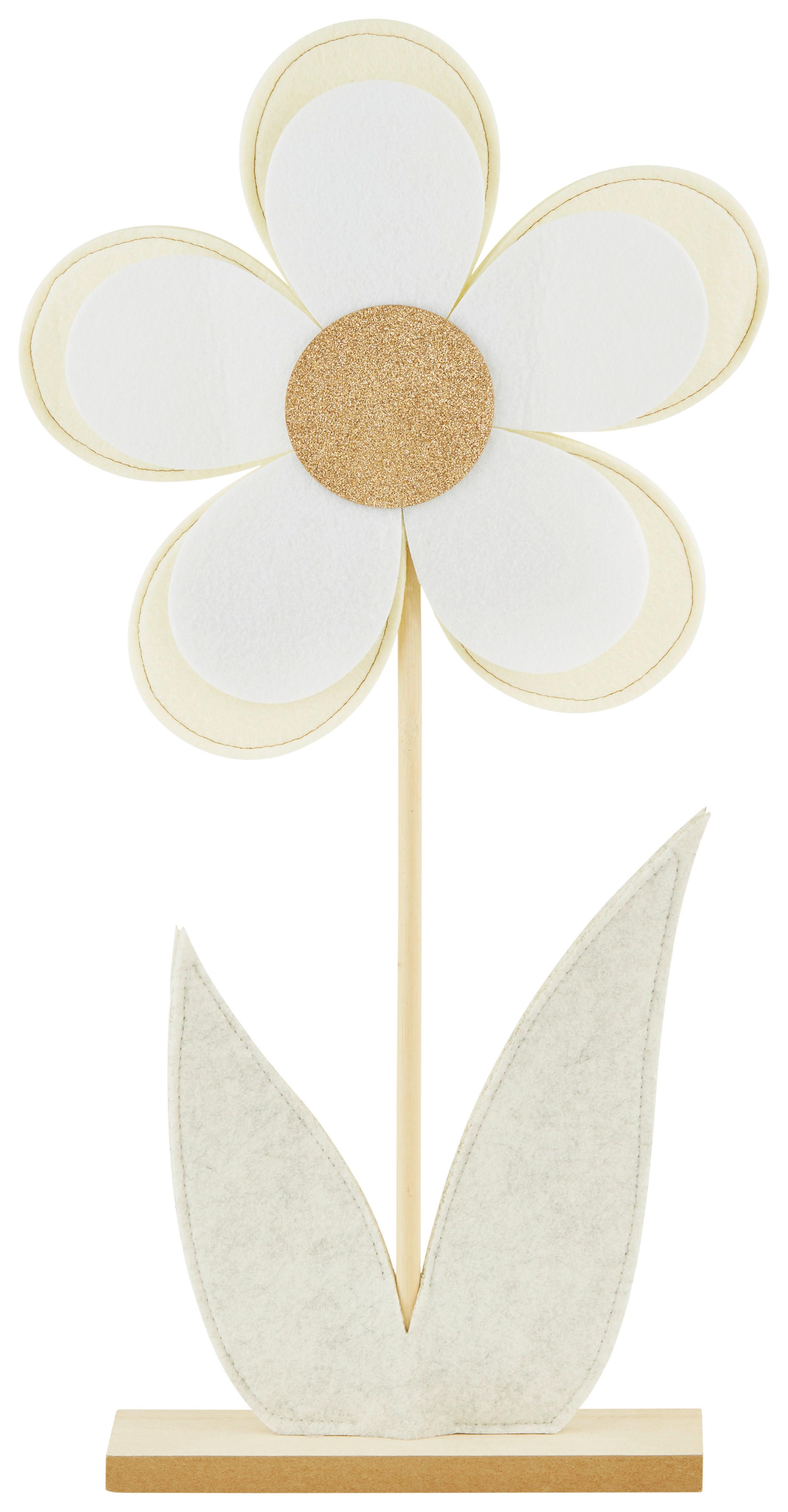 Dekofigur Blume H: 58 cm Textil / Holz Dekor für Indoor - Gelb/Naturfarben, MODERN, Holzwerkstoff/Textil (30/58/5cm) - Luca Bessoni