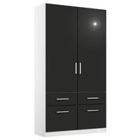 Drehtürenschrank B: 91 cm Berlin Weiß/Grau - Weiß/Grau, MODERN, Holzwerkstoff (91/197/54cm) - Rauch Möbel