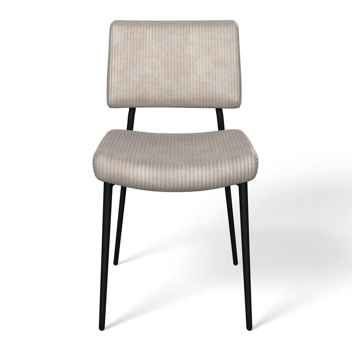 Stolička béžová - čierna/béžová, Modern, kov/drevo (56/85/47cm) - Bessagi Home