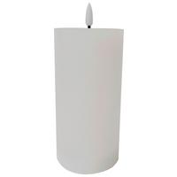 Svíčka s LED Mandy, V: 15cm - bílá, plast/přírodní materiály (7,5/15cm) - Premium Living