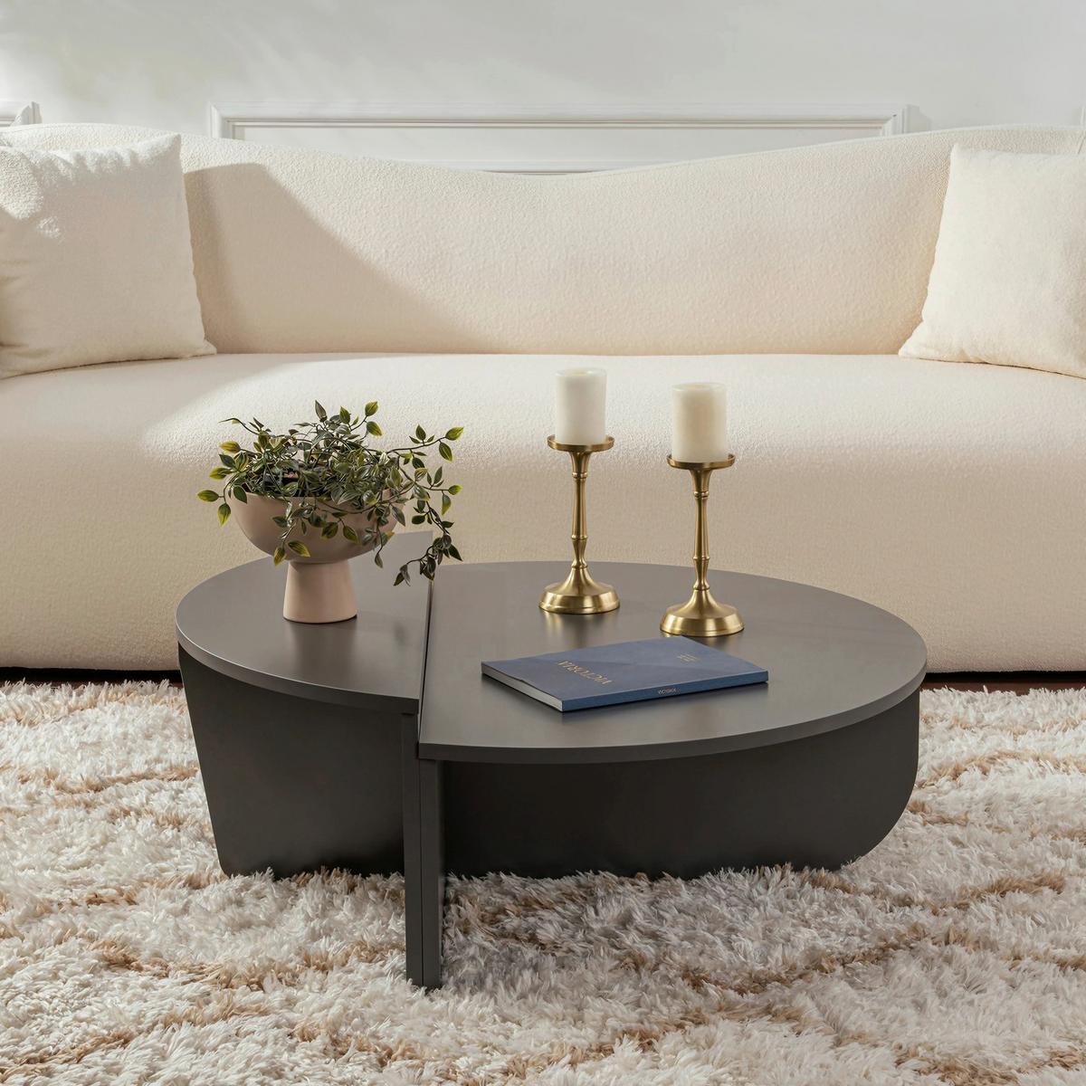 Couchtisch Orion Anthrazit L: 90cm - Anthrazit, Design, Holzwerkstoff (90/60/30cm) - MID.YOU