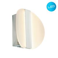 LED-Wandleuchte, Warmweiß, Leicht Gebogen - Chromfarben, Basics, Kunststoff/Metall (6/16/7.5cm) - Näve