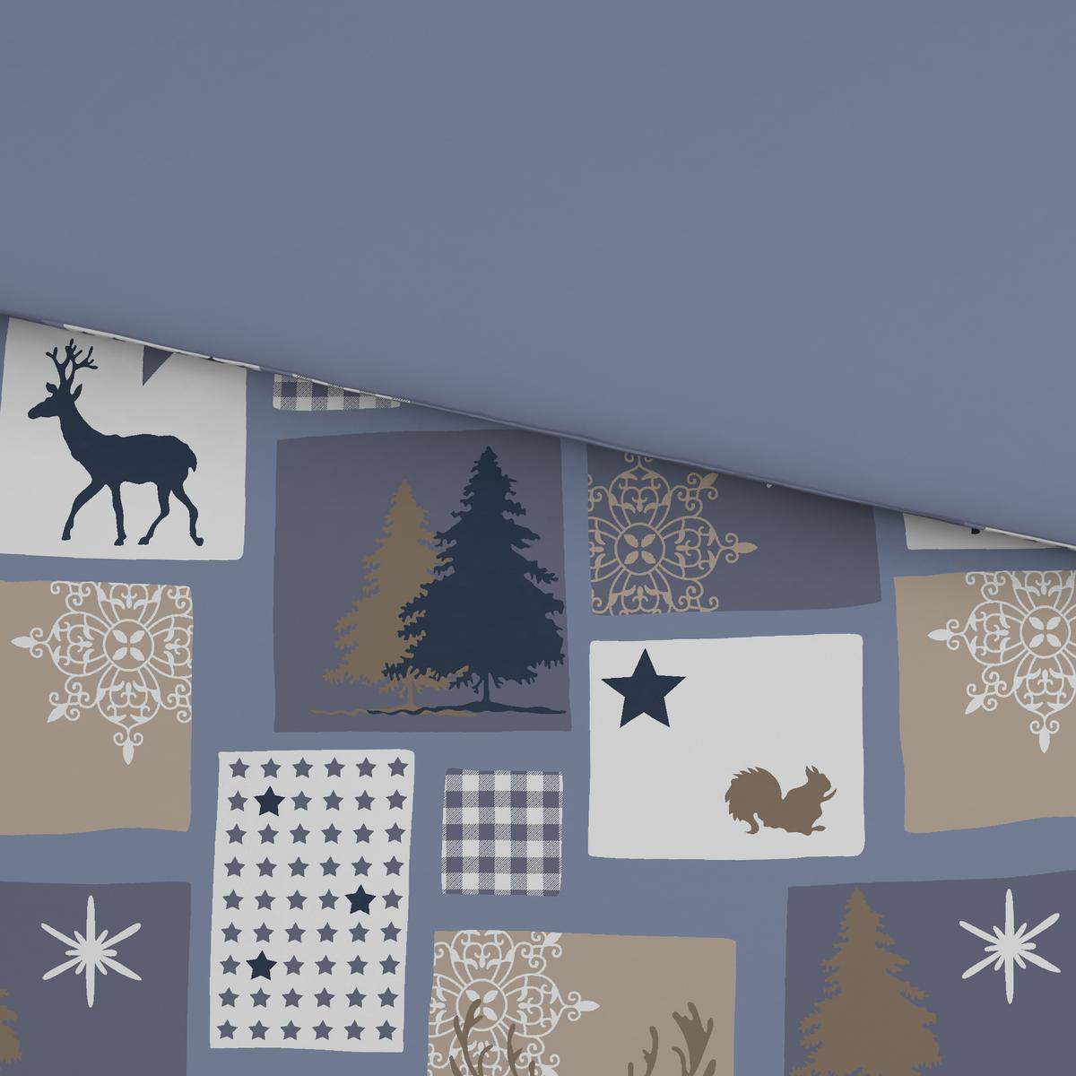 Bettwäsche Deer - Blau/Braun, MODERN, Textil - Luca Bessoni