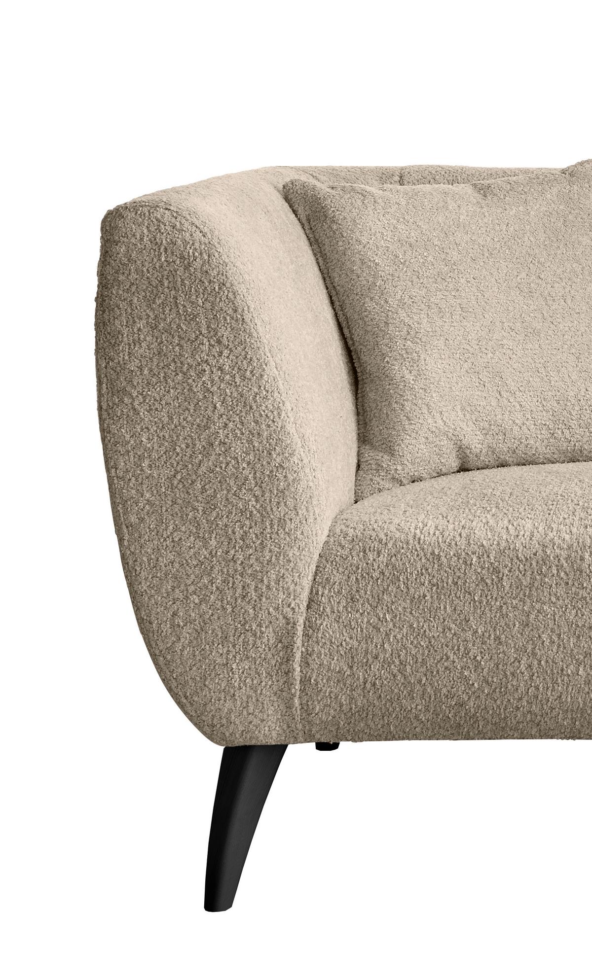 2-sitzer-sofa Colori Beige Rücken Echt - Beige/Schwarz, MODERN, Textil (172/83/88cm) - MID.YOU