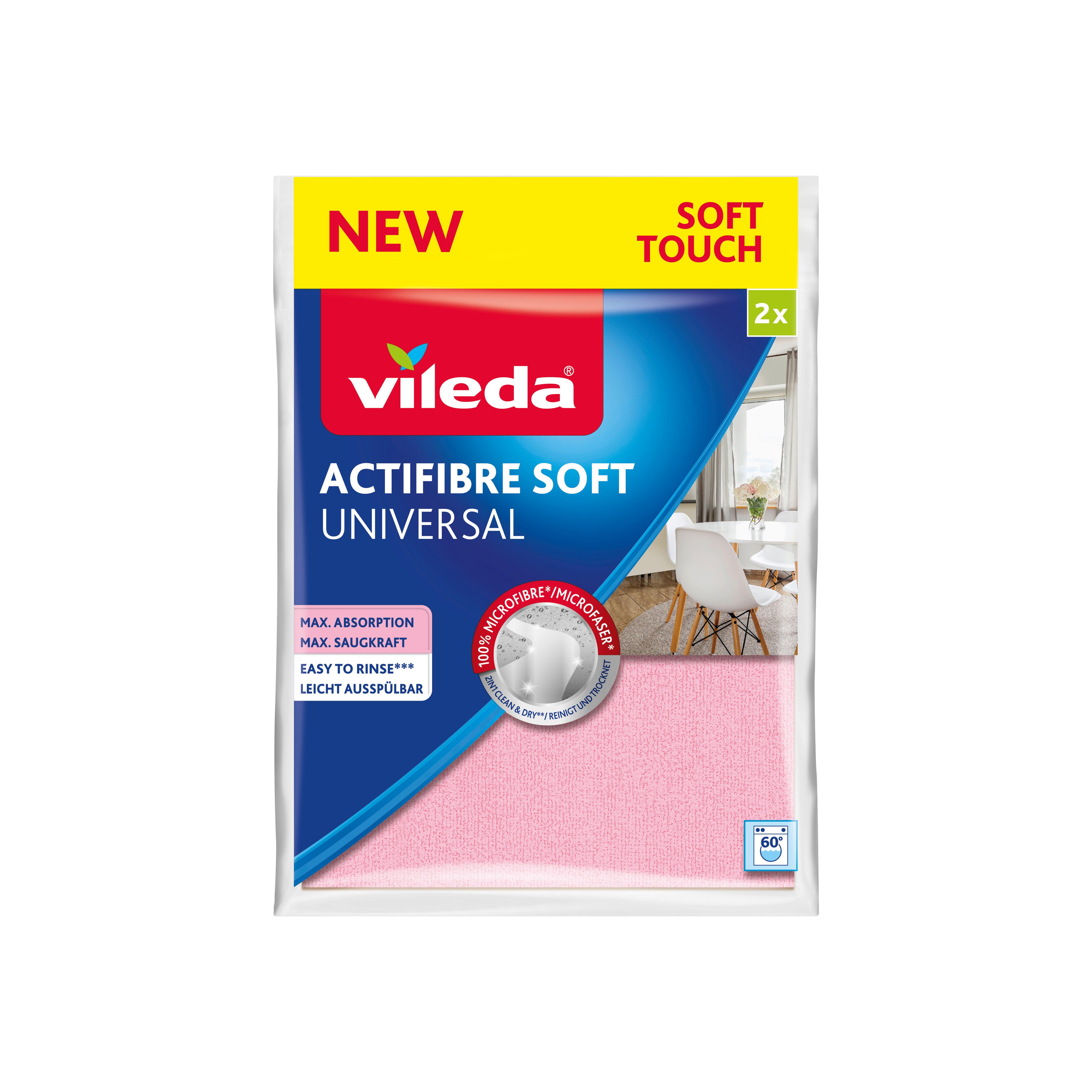 Allzwecktuch Vileda Actifaser Soft - Rosa, Basics, Textil (27/32/0,1cm) - Vileda