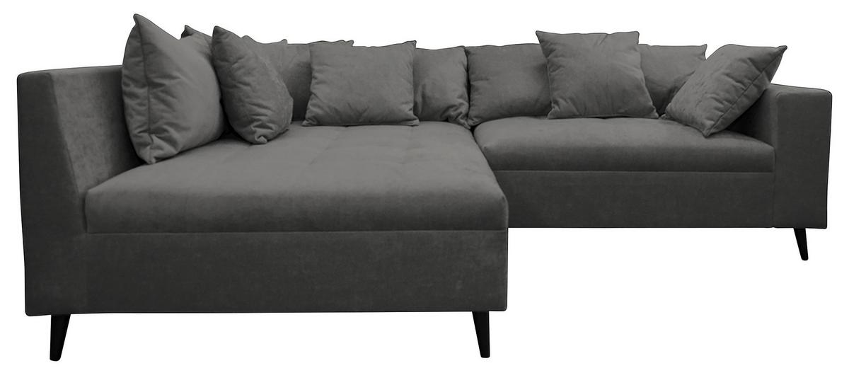 Ecksofa Pruno, Grau S: 174x247 Cm - Schwarz/Grau, Design, Textil (174/247cm) - MID.YOU