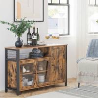 Kommode B: 110 Cm Braun/schwarz - Schwarz/Braun, Trend, Glas/Holzwerkstoff (110/75/33cm) - Boxxx