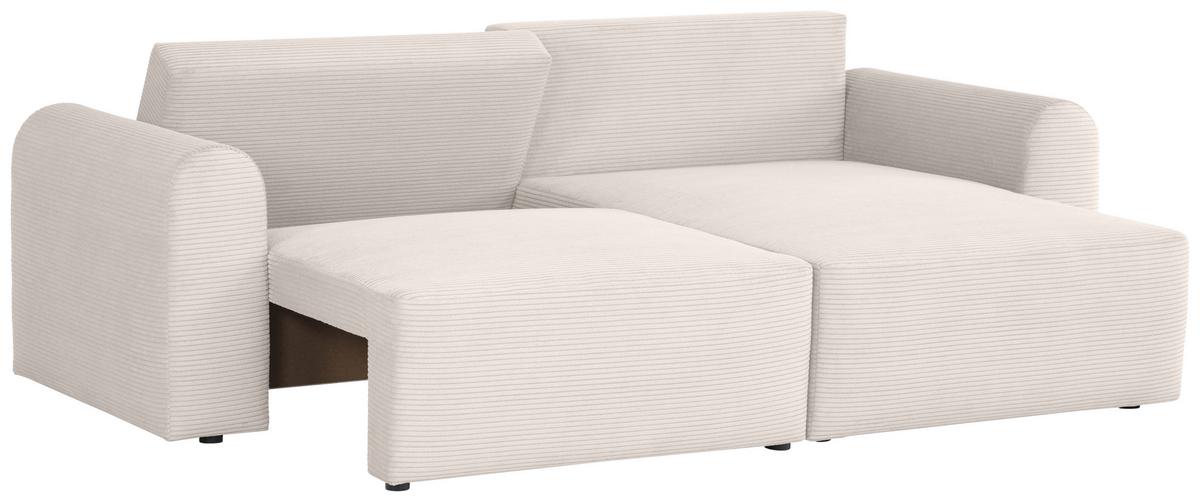 Ecksofa Joni Weiß S: 250 cm - Weiß, Design, Textil (250/151cm) - MID.YOU