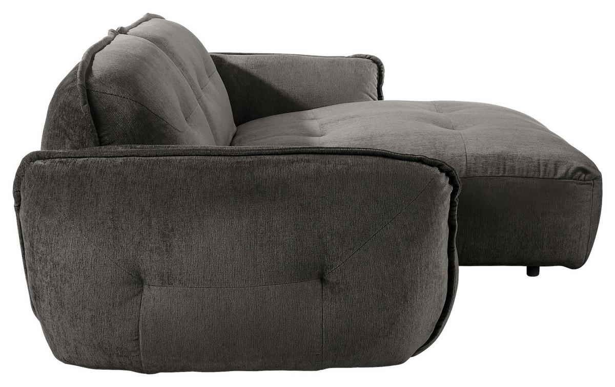 Ecksofa Fluffy Anthrazit S: 269x184 Cm - Anthrazit/Schwarz, MODERN, Textil (269/184cm) - Trendmanufaktur